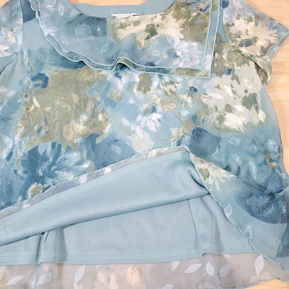 Vtg Fairy Floral 2 Piece Top & Skirt Set Sz 14P Petites Miss Dorby Earthy Elf - Picture 14 of 15